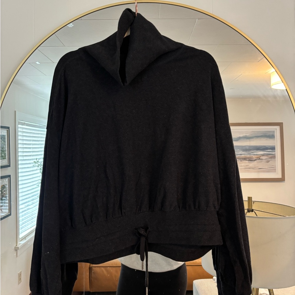 Sweaty Betty Black Turtleneck Drawstring Hem Sweater - Picture 3 of 3